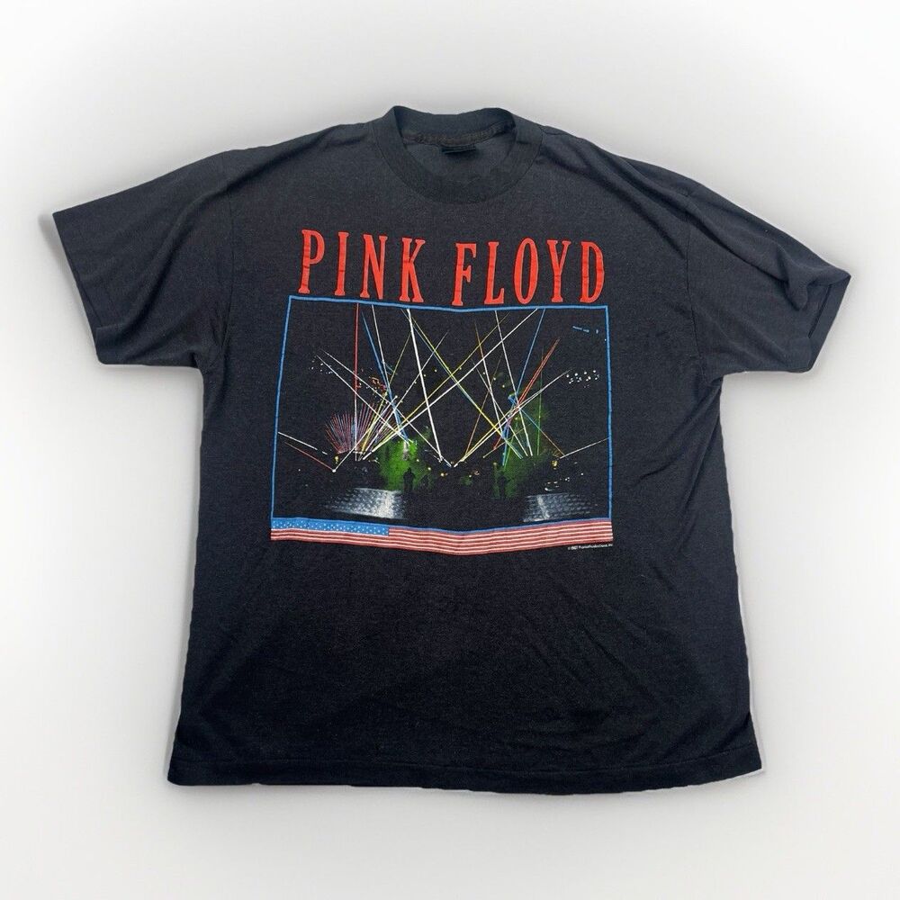 RARE Vintage 1987 Pink Floyd Thrashed Single‎ Stitch Concert T Shirt XL